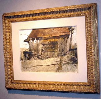 Schillay Fine Art's nod to nearby Brandywine, the home of the Wyeth family of painters, was "Tom's Shed,†a 1960 watercolor by Andrew Wyeth.