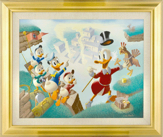 Carl Barks, "Return To Plain Awful,†oil painting original art, 1989, was the top lot at $119,500.