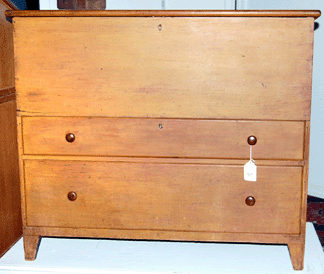 The pine blanket box from the South Family at Mount Lebanon was a star and sold in the room for $32,175.
