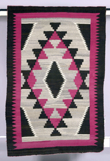 Ganado-style rug, circa 1900′0, 66 by 44½ inches.