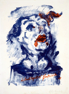 Oskar Kokoschka (Austrian, 1886‱980), "Liberté, Egalité, Fraternité,†color lithograph, bequest of Zita Marks Templeman. 