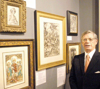 New York City dealer David Tunick with a selection of important Fifteenth and Sixteenth Century woodcuts after Pieter Brueghel The Elder, Israhel Van Mecknem The Younger, and a circa 1493 print of "Christ on the Cross, between the Virgin and St John from the Missale Brixinense†from the Augsburg School.