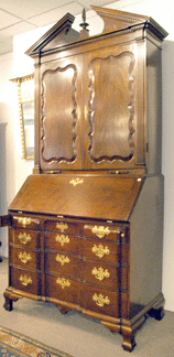 The Chippendale mahogany carved blockfront secretary-desk was the top furniture lot of the auction at $116,000.