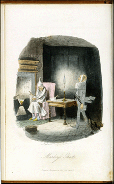 "Marley's Ghost,†original watercolor illustration by John Leech for Charles Dickens's A Christmas Carol, first edition, 1843, The Pierpont Morgan Library, purchased by Pierpont Morgan; MA 97.