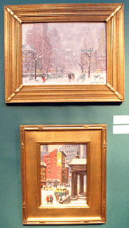 "Winter in Central Park,†top, and "St Paul's Church†by Guy Carleton Wiggins at Adelaide Fine Art, New Canaan, Conn.