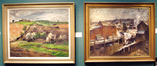 "Spring Fields,†$165,000, and "River Lane,†$275,000, by John Fulton Folinsbee were featured at Newman Galleries, Philadelphia.