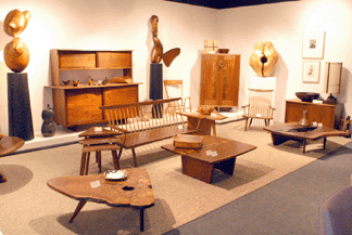 Nakashima furniture at Moderne Gallery, Philadelphia.