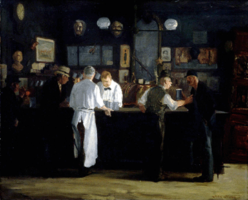 John Sloan, "McSorley's Bar,†1912, is a tribute to a landmark New York establishment.