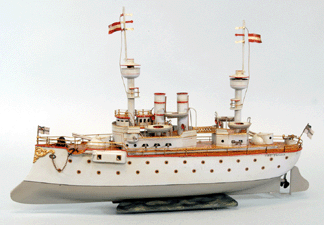 Strikingly large and well detailed Live Steam Bing Battleship sailed to $21,850.