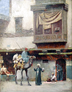 A detailed Arab street scene with figures by Charles Sprague Pearce was another high point when it sold for $28,750.