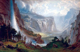  "The Domes of Yosemite,†chromolithographed print after Albert Bierstadt, Düsseldorf, 1870s, sold for a record $30,000.