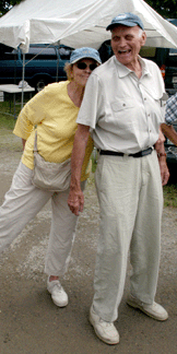 Dick and Laura May share a tender moment just prior to the September 2006 opening of May's Antique Market.