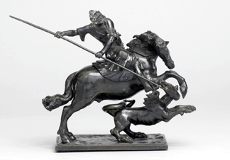 Francesco Fanelli (Italian, active 1608‱665), "Saint George and the Dragon,†circa 1632‱639, brass, 7 11/16 inches, Robert H. Smith collection. ⁰hoto courtesy National Gallery of Art 