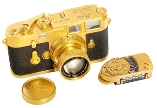 This Leica M3 gold no. 834000 realized $75,600.