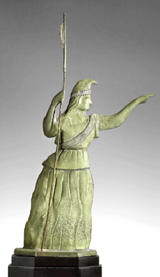 The "Goddess of Liberty†or "Columbia†weathervane made by Jewell, circa 1860, possesses iconic qualities. Collection of Stewart Stender and Deborah Davenport.