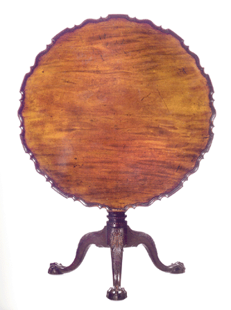 Attributed to cabinetmaker Thomas Affleck, with carving attributed to Nicholas Bernard and Martin Jugiez, the lavishly carved mahogany tea table that descended in the Stevenson family of Philadelphia brought $5,417,000, selling to Ohio dealer G.W. Samaha, with Maryland dealer Milly McGehee as underbidder.