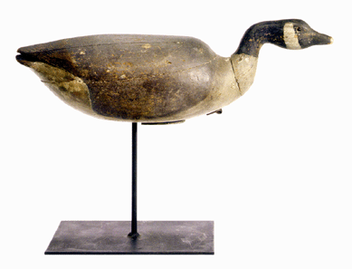 In association with Guyette & Schmidt, Inc, Christie's offered 71 decoys. Top billing went to this hollow carved Canada goose by Nathan Cobb Jr, of Cobb Island, Va. The circa 1870 carving sold to Boston dealer Stephen O'Brien for $457,000, a record at auction for the maker.