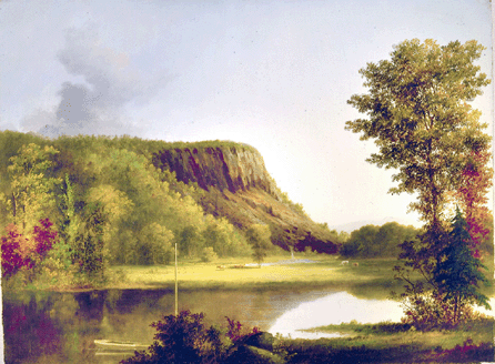 George H. Durrie, "East Rock, New Haven,†1862, oil on canvas, 18 by 24 inches. Florence Griswold Museum, Hartford Steam Boiler collection.