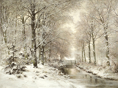 The oil on canvas depiction of a tree-lined brook in a wintry wood by Lodewijk Fredrik Hendrik Apol (1850‱936), also called Louis Apol, was knocked down for $256,000 to the foreign trade, a price the auction house said is an artist's record at auction.