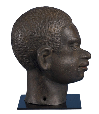 A rare African American head-form finial with well-defined facial features. Mid-Nineteenth Century, height 9 inches.