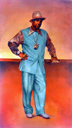 Alex Melamid, "Don 'Magic' Juan,†2005, oil on canvas. 82 by 52 inches.