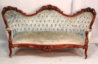 The Victorian sofa was cataloged as "the finest example†and was from Ed Nadeau's personal collection, yet it sold for less than he paid for it 25 years ago, bringing only $2,300.