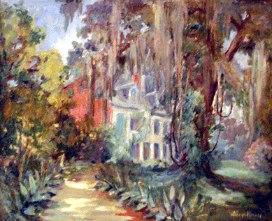 "Louisiana Plantation,†an oil on canvas depicting a New Orleans scene by Alberta Kinsey had bidders out in force. A phone bidder claimed the lot at $9,560.