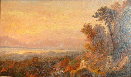 Jasper F. Cropsey (1823‱900), 1879, "Greenwood Lake, N.Y.,†9 3/8  by 14¾ inches, was the top lot of the day, going to $122,000.
