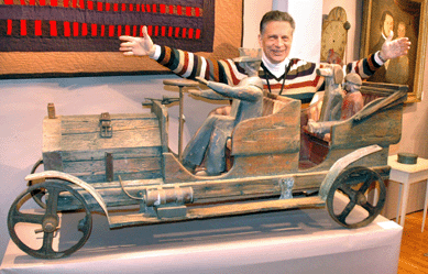 "It reminds me of Bert Hemphill,†said Boston dealer Stephen Score of the whimsical circa 1920 "Locomobile†wood and tin sculpture that he sold opening night.
