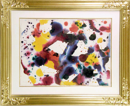 A watercolor on paper, attributed to Sam Francis (American, 1923‱994), blind stamped "Veritable Papier d'Arches,†sightline 22 by 29¾ inches, achieved $59,000.