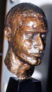 Bronze bust, 13 inches high.