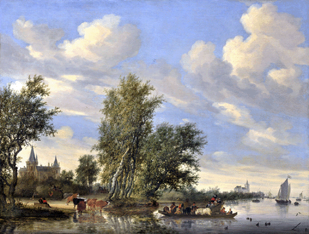 Salomon van Ruysdael (1600/03‱670), "Ferry on a River,†1649, oil on canvas. National Gallery of Art, Washington, DC.