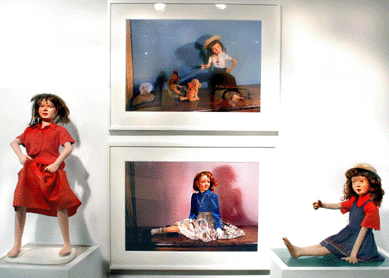 Dolls and photographs by Morton Bartlett were at Marion Harris, Simsbury, Conn. From her private collection, the doll at left was $110,000, while the seated doll was $95,000.