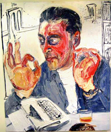 Sam Messer, "Mr Coincidence (Paul Auster),†1999, oil on canvas, 58 by 48 inches.