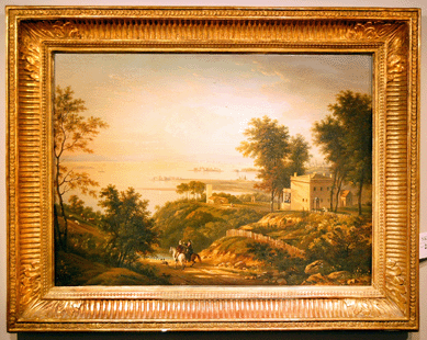 The unsigned oil on canvas, "View from Gowanus Heights, Brooklyn,†stirred up some confident phone bidders and sold for $18,960.