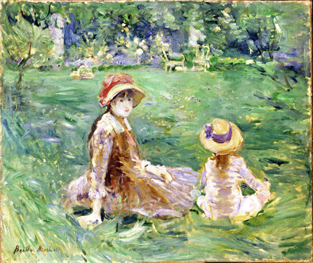 The bright palette and bravura brushwork of Berthe Morisot's outdoor domestic scenes, such as "In the Garden at Maurecourt,†circa 1884, were inspired by the work of French rococo artists. Toledo Museum of Art.