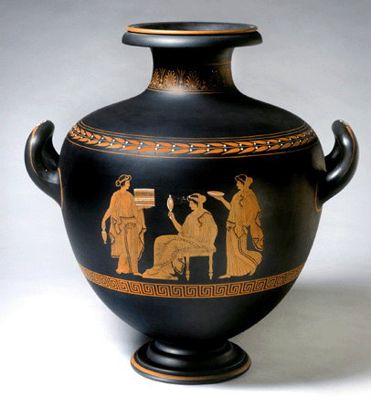 "Ceres and Priestesses,†a late Eighteenth Century Grecian-form basalt vase with encaustic decoration.