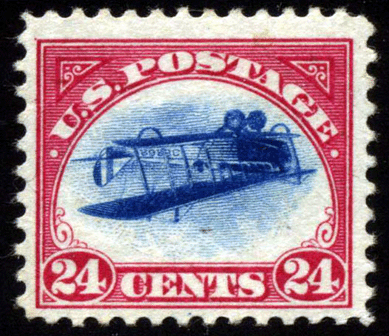 The legendary "Inverted Jenny†(so named because it depicts an upside-down Curtis 4-N "Jenny†biplane) fetched $271,200.