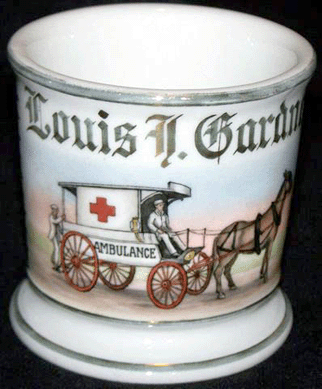 It did not take long for occupational mug records to fall when this ambulance mug came up. One of only two known, and in excellent condition, it sold for $29,000, setting a new record.