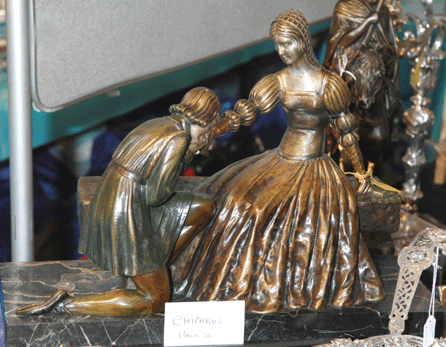 Barry Beaumont of Beaumont Antiques was a visitor to the autumn fair and first-time exhibitor in March. The 10-inch-high bronze of Romeo and Juliet by Dimitri Chiparus was $16,000.