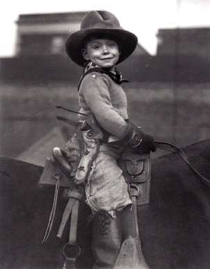 Horsemanship is in the Kindig blood. Joe Kindig Jr rode daily for much of his life and his children and grandchildren followed his example. Here, Joe Kindig III on his pony in 1926.