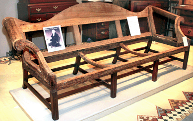 "My father took me to the house 52 years ago,†Colchester, Conn., dealer Arthur Liverant recalled of the first time he saw this Philadelphia Chippendale serpentine sofa, $65,000, that belonged to General Henry Champion, a Revolutionary War officer and Colchester, Conn., resident. The frame is dated 1786 in red script on the right arm.