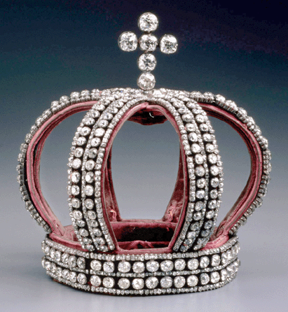 Nuptial crown, 1884, St Petersburg, Russia, silver, diamonds, velvet; 5¾ inches high, 4 inches in diameter. Hillwood Estate, Museum & Gardens; bequest of Marjorie Merriweather Post, 1973. ⁅dward Owen photo