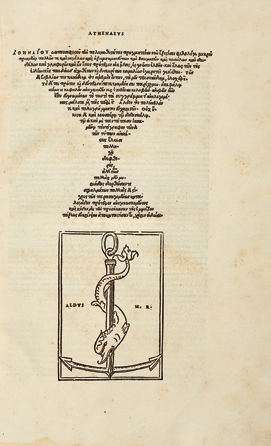 Athenaeus, Deipnosophistarum, a work dating from the early Third Century with information on ancient Greek culinary practices and social customs, first edition, Venice, 1514, in a contemporary binding, fetched a record $192,000.