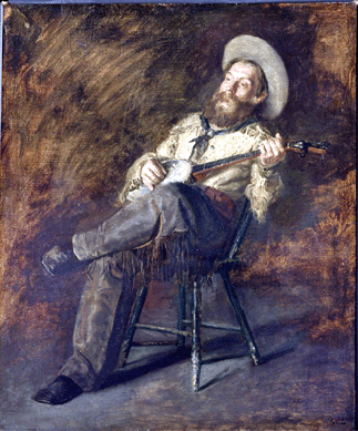 Thomas Eakins, "Cowboy Singing,†circa 1892, oil on canvas, 24 by 20 inches. Jointly acquired in honor of Peter H. Hassrick by the Denver Art Museum and the Anschutz Collection and by exchange from funds from 1999 Collectors' Choice, Sharon Magness, Mr and Mrs William D. Hewit, Carl and Lisa Williams, Estelle Rae Wolf-Flowe Foundation and the T. Edward and Tullah Hanley Collection.