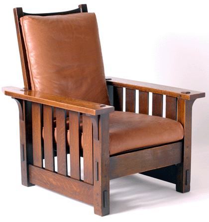Gustav Stickley, Morris chair, 1902‰6, Model 2342. From the collection of Dalton's American Decorative Arts.