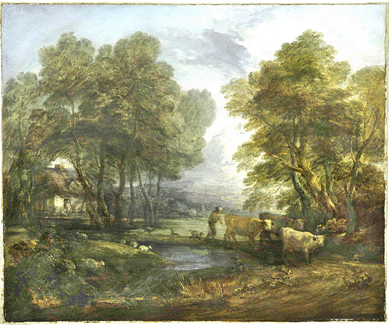 Thomas Gainsborough (1727‱788), "A wooded landscape with a herdsman, cows and sheep near a pool,†oil on canvas, 25 by 30 inches, fetched $5.75 million. The painting broke the previous record for one of the greatest English landscape artists and became the most expensive British Eighteenth Century landscape ever sold at auction.