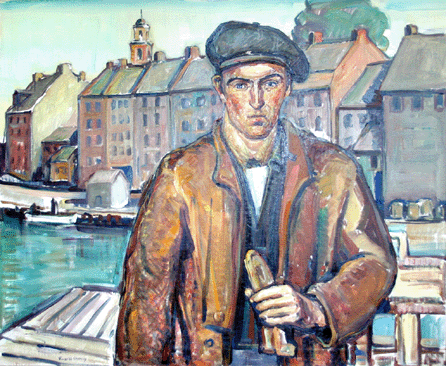 Russell Cheney (1881‱945), "Howard Lathrop [or A Portsmouth Fisherman],†1937, oil on canvas, 32 by 40 inches, signed lower left. Collection of the Portsmouth Public Library.