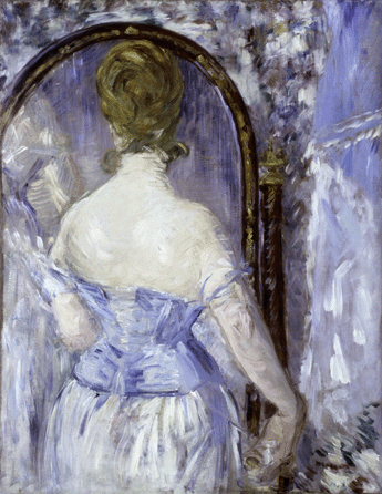 Edouard Manet (1832‱883), "Before the Mirror,†1876, oil on canvas, 36¼ by 28 1/8  inches. Solomon R. Guggenheim Museum, New York City. Thannhauser collection, gift, Justin K. Thannhauser, 1978.