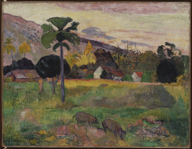 Paul Gauguin (1848‱903), "Haere Mai,†1891, oil on burlap, 28½ by 36 inches. Solomon R. Guggenheim Museum, New York City. Thannhauser collection, gift, Justin K. Thannhauser, 1978.